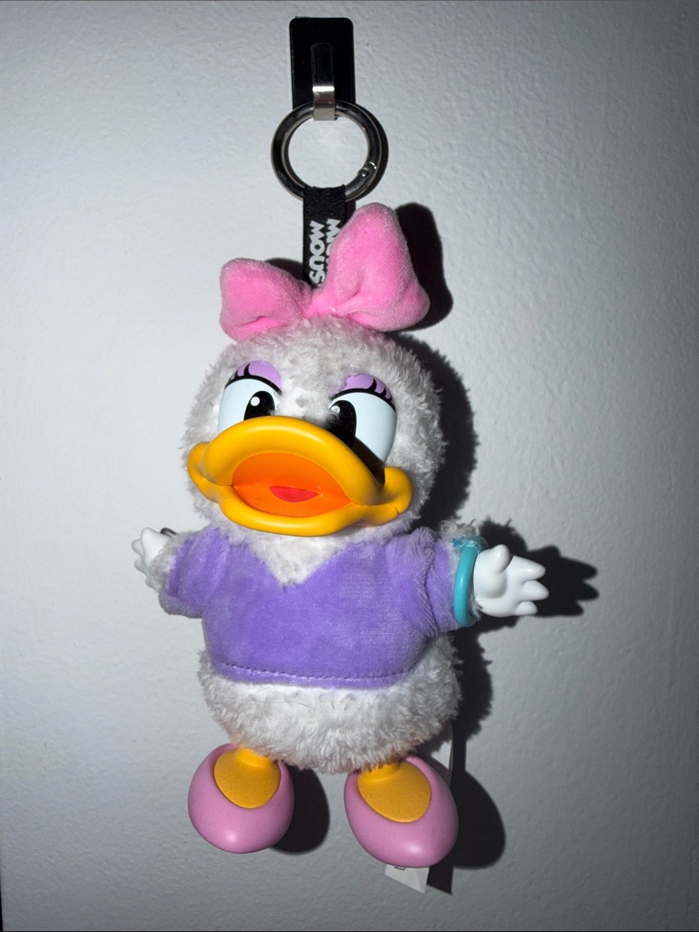 Disney Daisy Duck Plush Keychain - Pink & Purple